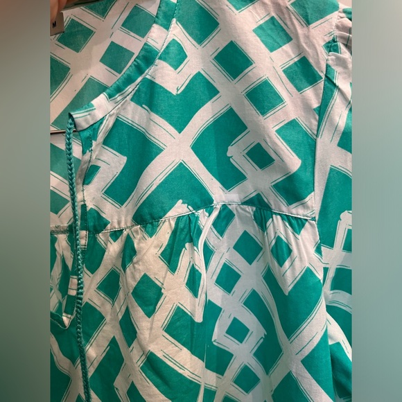 Vineyard Vines Diamond Lattice Tunic, Teal Green, Ladies M, Lightweight, EUC - Picture 5 of 9